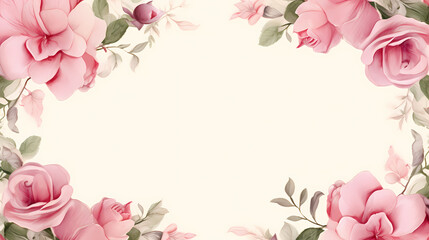 Floral frame with decorative flowers, decorative flower background pattern, floral border background