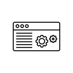 Back end vector icon. Java developer app programming symbol. Website application code sign in black and white color. - obrazy, fototapety, plakaty