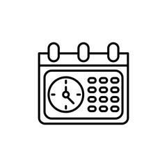 Schedule vector icon. Agenda deadline calendar sign. Meeting appointment calendar symbol in black and white color.