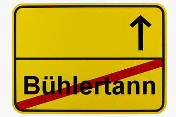 Illustration eines Ortsausgangsschildes von Bühlertann in Baden-Württemberg	