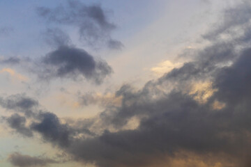 Fototapeta na wymiar Dramatic sky during sunset hour. Nature