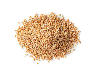 Wheat Grains, Barley Pile, Dry Cereal Seeds, Wheat Grains Heap on White