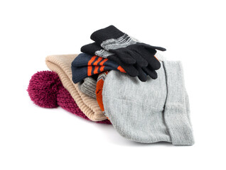 Winter Hat Isolated, Knitted Cap, Beige Winter Hat on White Background