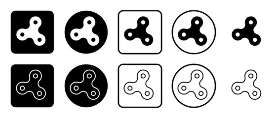 Obraz premium Icon set of spinner symbol. Filled, outline, black and white icons set, flat style. Vector illustration on white background