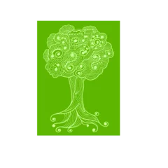Fotobehang Cartoons Henna Doodle Tattoo Tree Vector Illustration Art Set