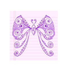Cute Doodle Butterfly Vector Illustration Art Design