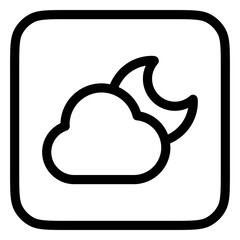 Editable night sky, moon and cloud vector icon. Part of a big icon set family. Perfect for web and app interfaces, presentations, infographics, etc