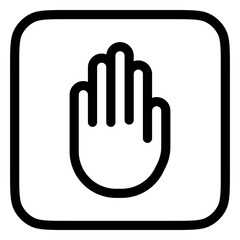 Fototapeta premium Editable stop, sign language vector icon. Part of a big icon set family. Perfect for web and app interfaces, presentations, infographics, etc
