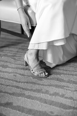 brides shoe black and white