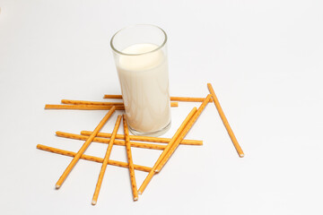 Glass of milk for breakfast