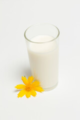 Glass of milk for breakfast