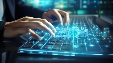 Securely Unlocking the Future: Futuristic Cyber Security Keyboard Empowers Business Professionals with Cutting-Edge Technology