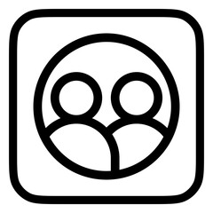 Vector people, community, user group icon. Black, white background. Perfect for app and web interfaces, infographics, presentations, marketing, etc.