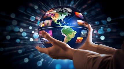 Global Empowerment: Hand Sculpting a Connected World with Live News Orbiting - Uniting Humanity through Digital Connectivity and Media