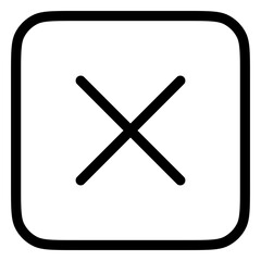 Vector cross multiply close remove mark icon. Black, white background. Perfect for app and web interfaces, infographics, presentations, marketing, etc.