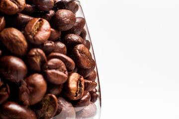 Coffee beans in a glass bowl