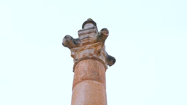 Rollo de Caracena in the town square of Caracena. Municipality of Caracena. Province of Soria. Castile and Leon. Spain. Europe
