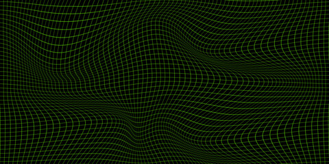 Digital curved gradient, grid texture with lines. 3d waves pattern with the effect of illusion. Style abstract background. Vector illustrations.