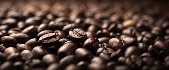 Coffee Beans Background Wallpaper, Wide Angle Lens, Aperture 11 - obrazy, fototapety, plakaty