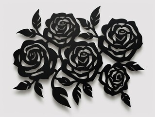 Bold and Striking: Mesmerizing Black Cutout Roses Illustration - A Timeless Symbol of Elegance and Mystery