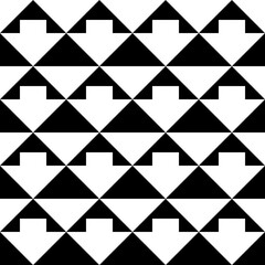 Triangles, arrows seamless pattern. Ethnic ornament. Folk wallpaper. Triangular, arrow shapes ornate. Geometric background. Tribal motif. Textile print, geometry abstract. Geometrical image. Vector.