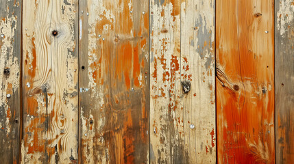 Texture of old rough peeling wood. wooden wall with peeling paint.