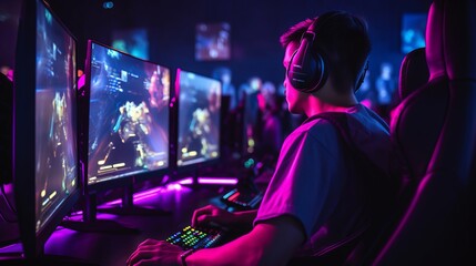 Mastering the Digital Arena: Immersed in Esports Glory with a Gaming Maestro