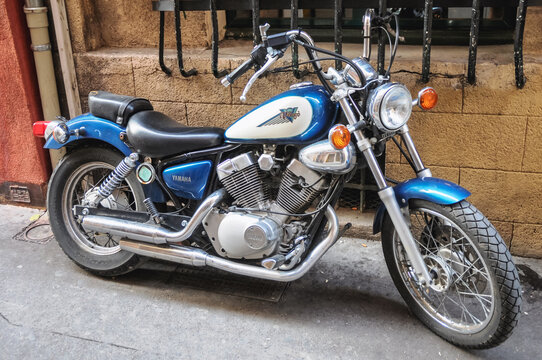 Aix-en-Provence, France - August 3, 2011: Yamaha Virago motorcycle in Aix-en-Provence city