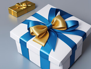 Boxes with gifts. Two packages with bows on a plain background