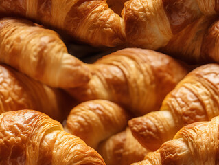 Golden Bake: Perfect Croissants in Rows
