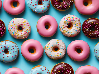 Doughnut Delight: A Colorful Assortment of Iced Donuts