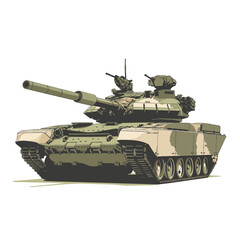 Tank on a white background, vector in minimalism