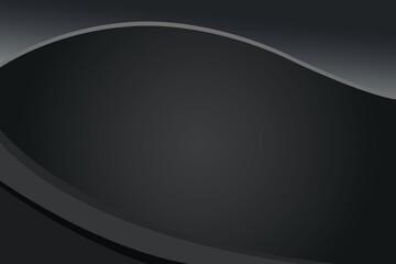 Abstract black banner background with curves. Vector illustration