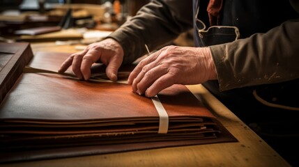 Artisan's Touch: Masterful Hands Weaving Tales in Timeless Leatherbound Book - Captivating Craftsmanship, Vintage Elegance, and Timeless Stories Unfolded