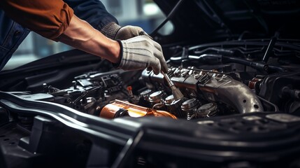 Masterful Mechanics: Skilled Hands Tending to the Heart of a Car - Tools of Precision and Expertise Unleashed
