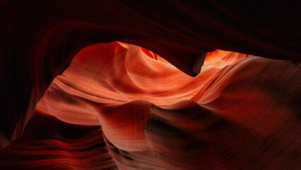 Canyon background looks like a fish in famous Antelope Canyon near Page Arizona USA