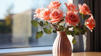 Blooming Elegance: A Timeless Rose in the Vibrant Heart of a Modern Office