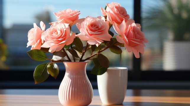 Blooming Elegance: A Timeless Rose in the Vibrant Heart of a Modern Office