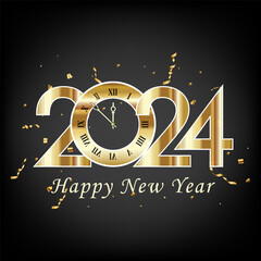 Happy new year 2024 shine background or happy new year 2024