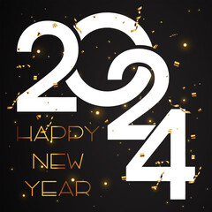 Happy new year 2024 shine background or happy new year 2024
