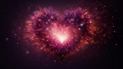 Explosions of Love: Mesmerizing Heart Firework Illuminates the Night Sky with Passion and Joy