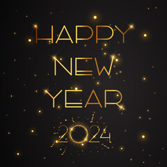 Happy new year 2024 shine background or happy new year 2024