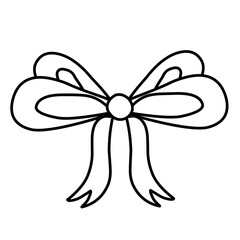 bow ribbon line decorative