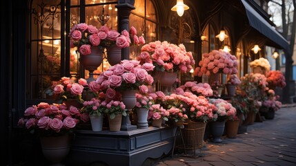 Blooming Beauty: Captivating Symmetry in a Rose Shop