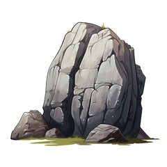 Rock stone cartoon illustration isolated on transparent background