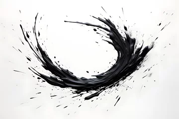 Foto op Plexiglas a stroke of ink splash © Lin_Studio