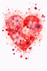 Enchanting Valentine's Day Greeting Card: Vibrant Floral Circle Embraces Love in Exquisite Artistry