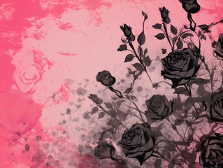 Enigmatic Elegance: Grungy Rose Background Embraces the Soul with Distressed Black Solid Color