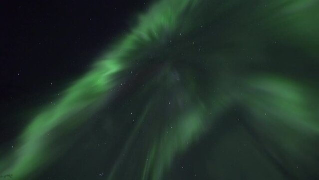 Realtime aurora in Lapland, full-sky corona
