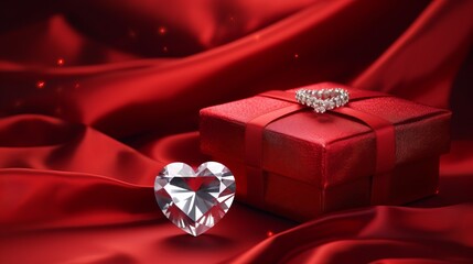 Sparkling Love: A Heart Diamond Embraced by Velvet Elegance